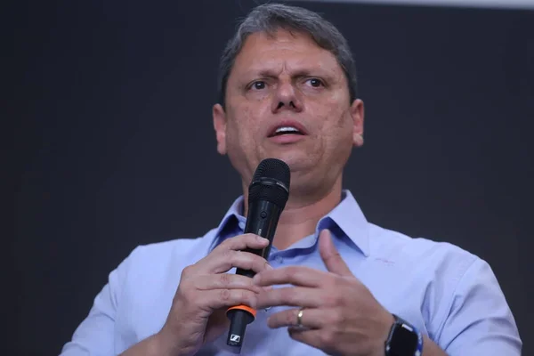 Brazil Elections Candidate Government Sao Paulo Tarcisio Freitas Gives Press — Stock Photo, Image