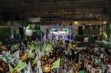 Imperatriz Leopoldinense, Rio de Janeiro 'daki 2023 Karnavalı için Samba Enredo' sunu seçti. 18 Ekim 2022, Rio de Janeiro, Brezilya: Rio de Janeiro 'nun kuzeyinde Ramos' ta bulunan samba okulu Imperatriz leopoldinense
