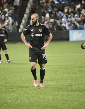 (2022 Audi MLS Cup play-off 'larında Arjantinli Gonzalo Higuain, NYCFC ve Miami CF arasında birinci turda. 17 Ekim 2022, New York, ABD