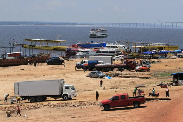 Overstromingen Het Amazonegebied Schaden Navigatie Veranderen Het Landschap Aan Rand — Stockfoto