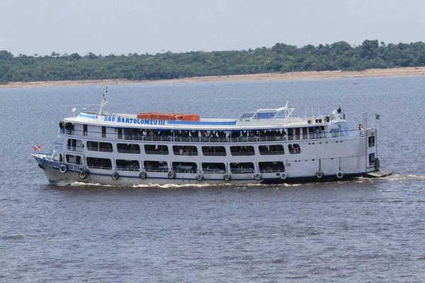 Las Inundaciones Amazonas Perjudica Navegación Cambia Paisaje Borde Manaus Octubre —  Fotos de Stock