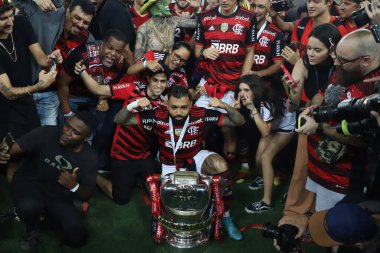 Brezilya Futbol Kupası - Finaller: Flamengo Corinthians 'a karşı. 19 Ekim 2022, Rio de Janeiro, Brezilya: Famengo ile Corinthians arasındaki futbol maçı, 19 Çarşamba günü Rio de Janeiro 'daki Maracana Stadyumu' nda düzenlenen Brezilya Futbol Kupası finali için geçerli.).