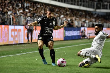 Brezilya Futbol Şampiyonası: Santos, Corinthians 'a karşı. 22 Ekim 2022, Santos, Sao Paulo, Brezilya: Brezilya 'nın Vila Belmiro stadyumunda düzenlenen Brezilya Futbol Şampiyonası' nın 33. turu için Santos ve Korintliler arasındaki futbol maçı