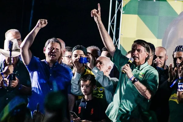 Brazil Elections Brazilian President Jair Bolsonaro Attends Rally Guarulhos Sao — Stock Photo, Image