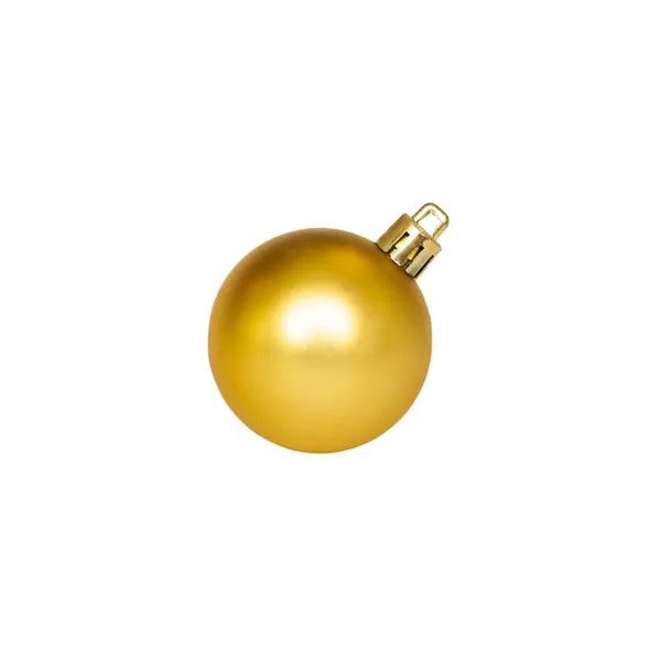 Natal Árvore Brinquedo Dourado Bola Isolada Objeto — Fotografia de Stock