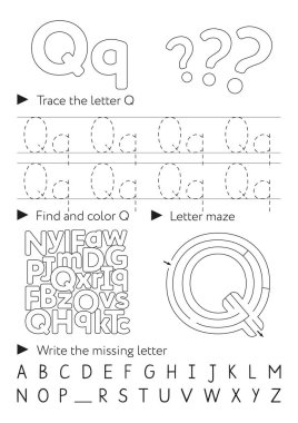 letter q tracing alphabet worksheets free vector eps cdr ai svg vector illustration graphic art