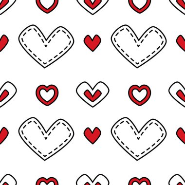 Elle çizilmiş kalpler pürüzsüz desen