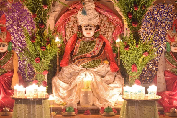 Bild Lord Mahavir Swami Idol Även Känd Som Vardhaman Mahavir — Stockfoto