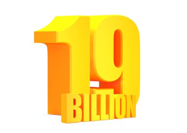 Altın 19 Milyar Beyaz arka plan 33D illüstrasyonla ilgili haber