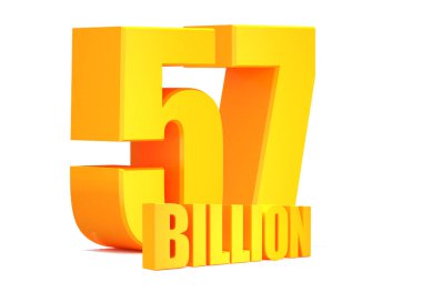 Altın 57 Milyar Beyaz Arkaplan 33D Görüntü