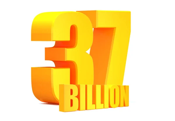 ゴールド37億ビューの単語の白い背景 3Dイラスト — ストック写真