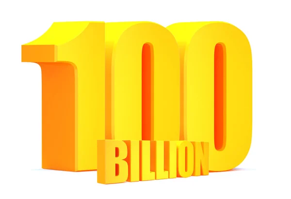 Gold 100 Billion Word White Background Illustration — Stock Photo, Image