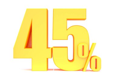 Beyaz Arkaplanda Altın 45% indirim, Özel Teklif% 45 indirim,% 45 indirim, büyük teklif, Satış, Özel Teklif Etiketi, Etiket, Etiket, Banner, Reklam, Simge 