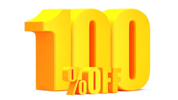 Goud 100 Procent Korting Inloggen Witte Achtergrond Speciale Aanbieding 100 — Stockfoto