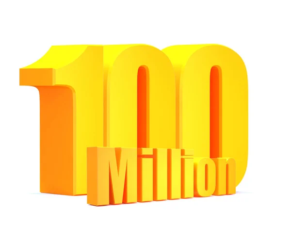Ouro 100 Milhões Visualizações Palavra Sobre Fundo Branco Ilustração — Fotografia de Stock