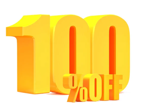 Gold 100 Percent Sign White Background Special Offer 100 Discount — Stock Photo, Image