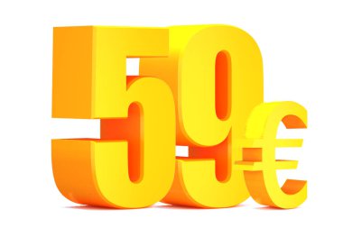 Beyaz arka planda 59 Euro. 3d illüstrasyon