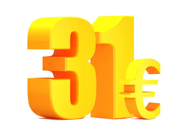 Zlato Euro Slovo Bílém Pozadí Ilustrace — Stock fotografie