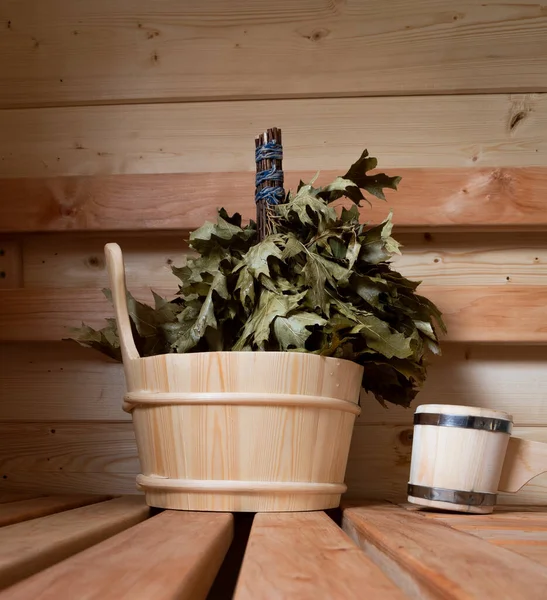 Bathhouse and sauna accessories in the steam room