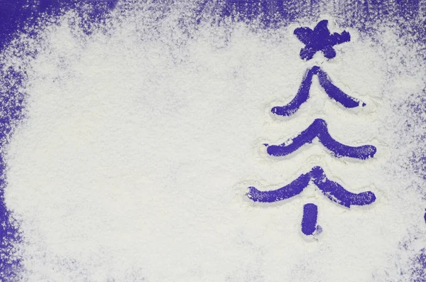 Рождественская Елка Фиолетовый Белом Фоне Зимний Мучный Фон Цвет Бархатного — стоковое фото