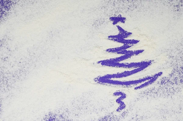 Рождественская Елка Фиолетовый Белом Фоне Зимний Мучный Фон Цвет Бархатного — стоковое фото