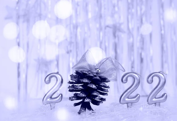 Number 2022 Color Year 2022 Very Peri Cone Bow Bokeh — Stock Photo, Image
