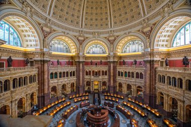 Inside the Library of Congress in Washington DC, USA clipart