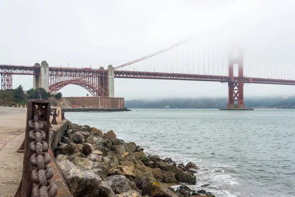 Vista Sobre Golden Gate Bridge Golden Gate Beach San Francisco — Fotografia de Stock