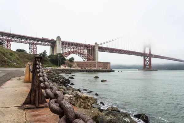 Vista Sobre Golden Gate Bridge Golden Gate Beach San Francisco — Fotografia de Stock