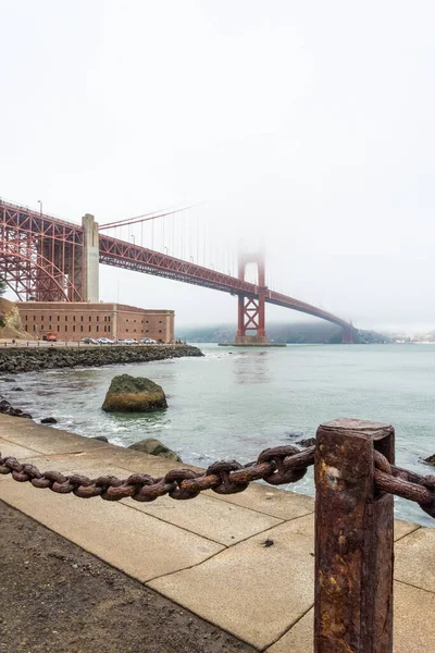 Вид Міст Золоті Ворота Пляжу Золоті Ворота Сан Франциско Сша — стокове фото