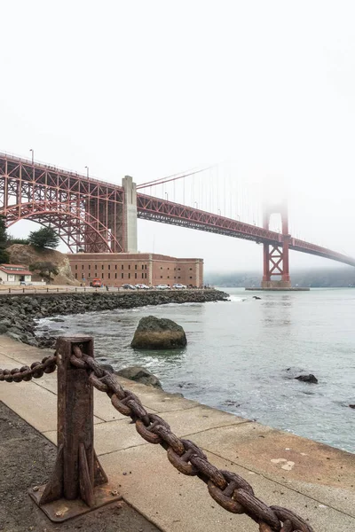 Άποψη Της Γέφυρας Golden Gate Από Την Παραλία Golden Gate — Φωτογραφία Αρχείου