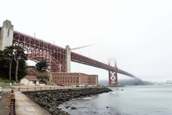 Uitzicht Golden Gate Bridge Vanaf Golden Gate Beach San Francisco — Stockfoto