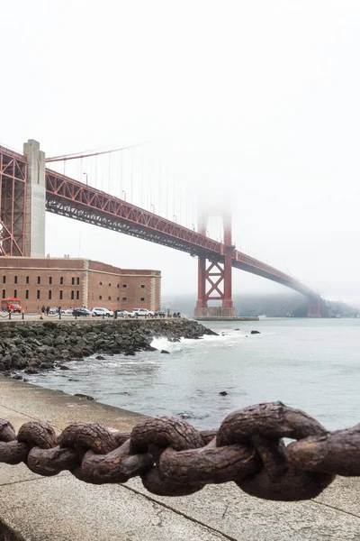 Prachtige Oude Schakel Ketting Hek Bij Golden Gate Bridge San — Stockfoto