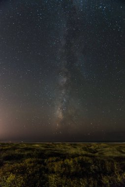 Yıldızlı gece ve Samanyolu Büyük Sur 'un üzerinde, ABD Batı Yakası