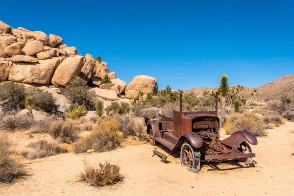 Old Antique Car Wrecks Old Gold Rush Time Joshua Tree — Stock Photo, Image