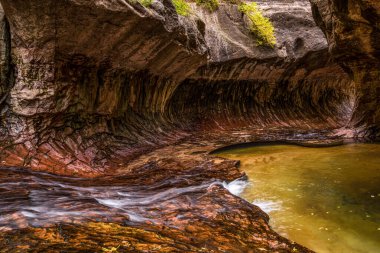 Utah, ABD 'deki Zion Ulusal Parkı' nın muhteşem metro geçidi.