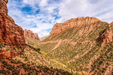 Zion NP, ABD 'deki Metro Boğazı' na uzanan Sol Çatal Yolu 'nun görkemli manzarası.