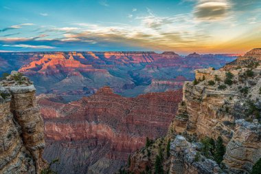 Arizona, ABD 'deki ünlü Büyük Kanyon' da gün batımı