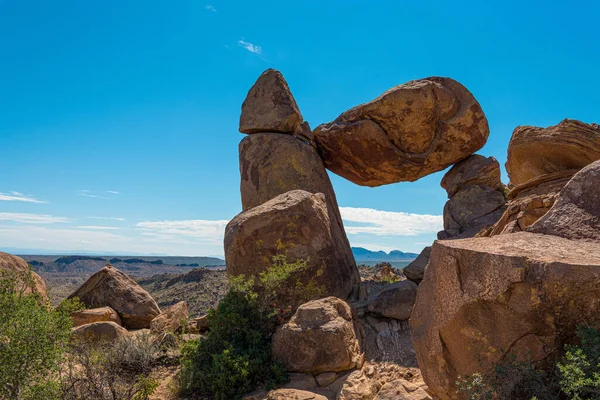 Roche Panoramique Équilibrée Dans Parc National Big Bend États Unis — Photo