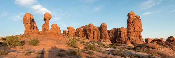 Scenic Landscape Boulders Evening Light Arches National Park Usa Royalty Free Stock Images