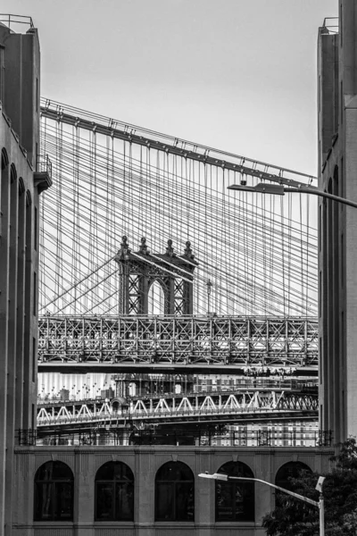 Williamsburg Bridge Empire State Building Fondo Nueva York — Foto de Stock