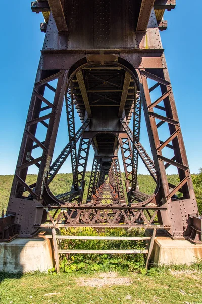 Destruiu Histórica Ponte Ferroviária Kinzua Depois Que Tornado Passou Pensilvânia — Fotografia de Stock