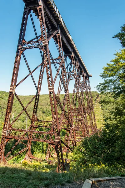 Destruiu Histórica Ponte Ferroviária Kinzua Depois Que Tornado Passou Pensilvânia — Fotografia de Stock