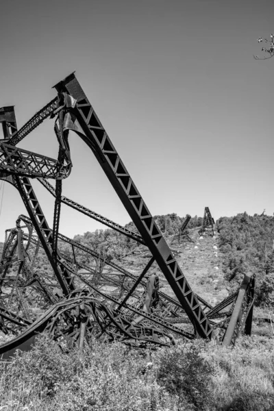 Destroyed Historic Kinzua Railway Bridge Tornado Went Pennsylvania Usa — Stock Photo, Image