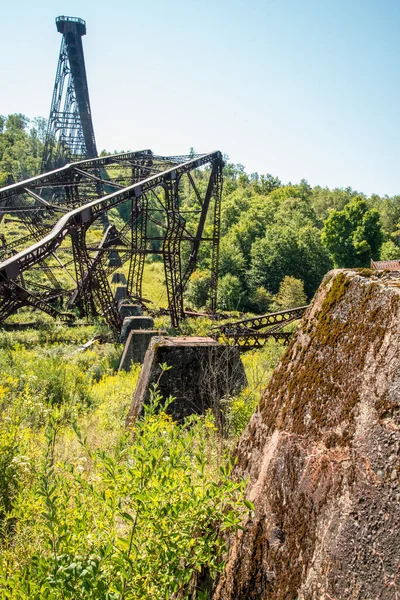 Destruiu Histórica Ponte Ferroviária Kinzua Depois Que Tornado Passou Pensilvânia — Fotografia de Stock