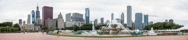 Chicago Skyline Buckingham Fountain Usa — ストック写真