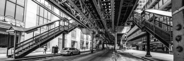 Subway Tracks Van Lus Lijn Chicago Verenigde Staten — Stockfoto