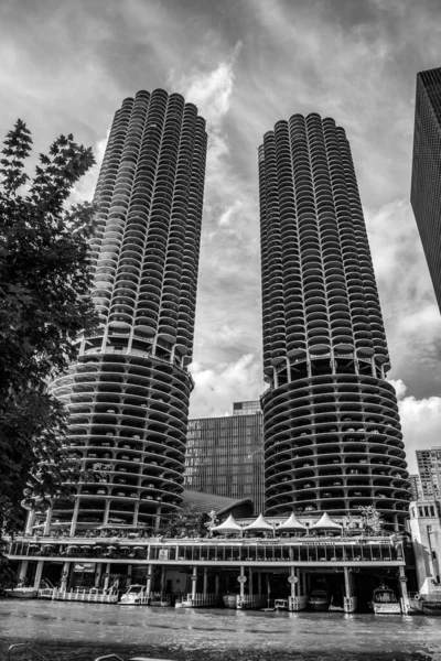 Famous Marina City Twin Towers Chicago Usa — Foto Stock