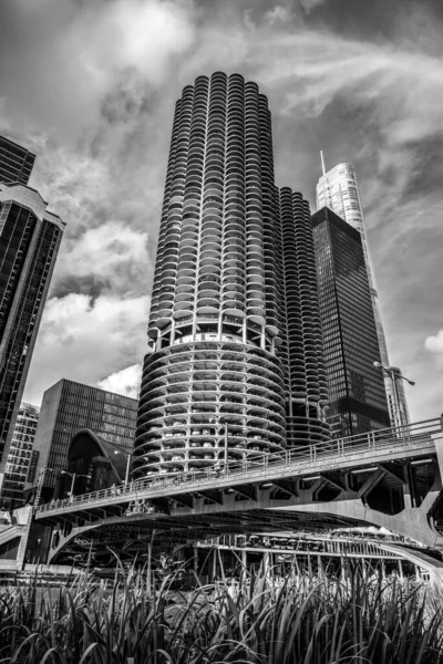 Berömda Marina City Tvillingtorn Chicago Usa — Stockfoto