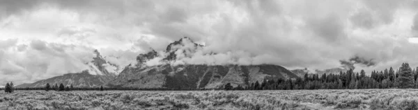 Panorámás Kilátás Grand Teton Hegylánc Wyoming Usa — Stock Fotó